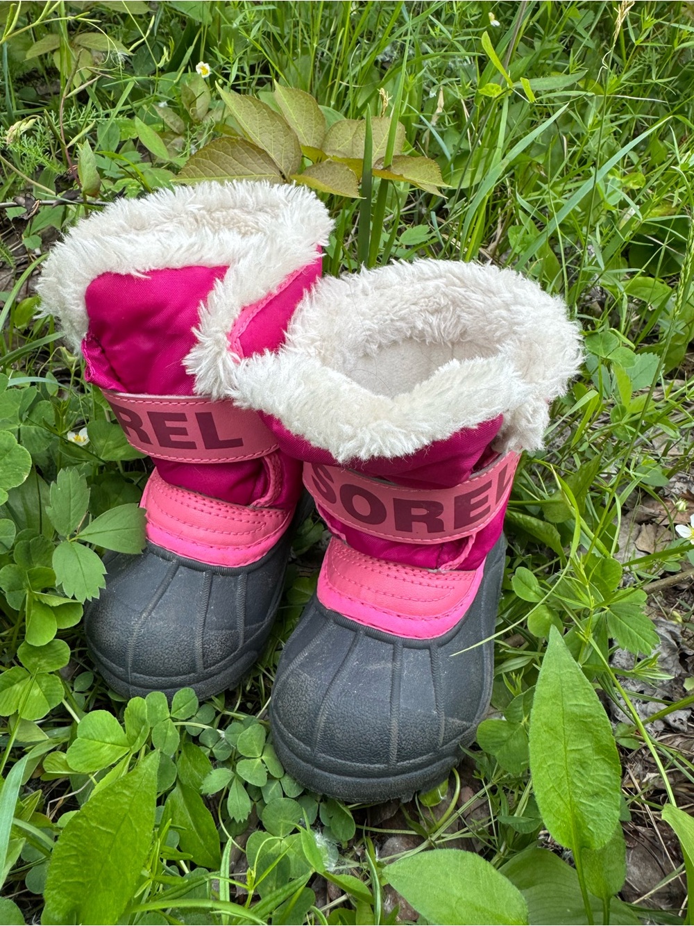 Baby Size 5 Sorel Hot Pink Faux-Fur Winter Boots